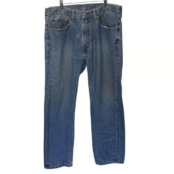 Other - Levi 505 Jeans Mens 36x30 Blue Denim Straight Fit Distressed